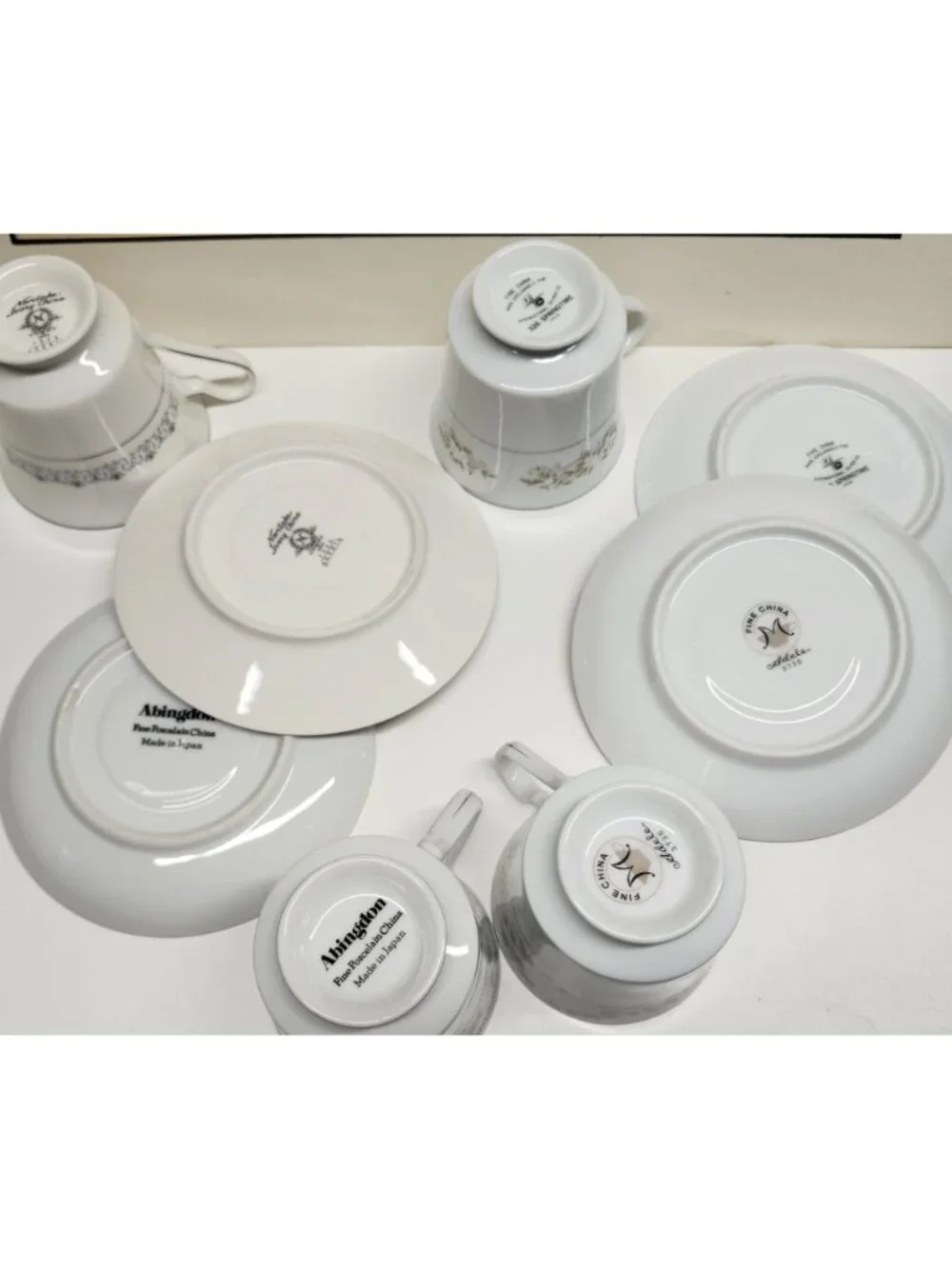 Mismatched China Tea Cups & Saucers Soft Floral Designs 4 Sets